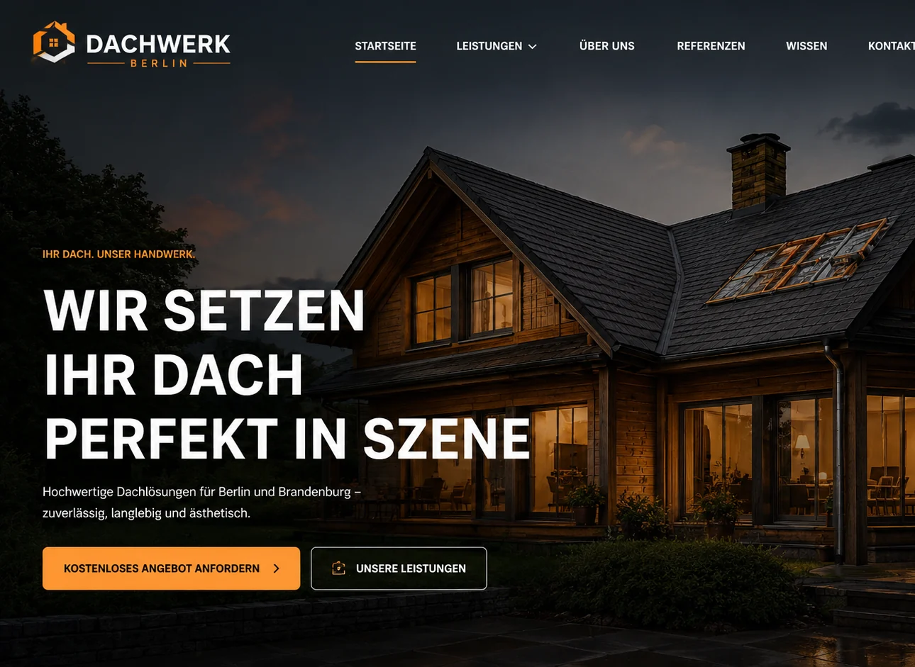 Fiktive digitale Markenanwendung Dachwerk Berlin